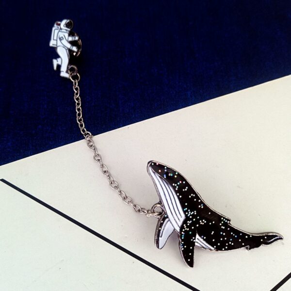 Whale and Astronaut Shaped Pin - Image 3