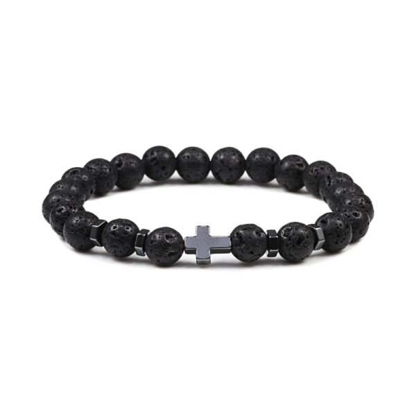 Hematite Cross Beaded Bracelet - Image 3