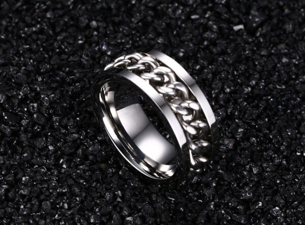Men's Chain Decor Ring - Image 7
