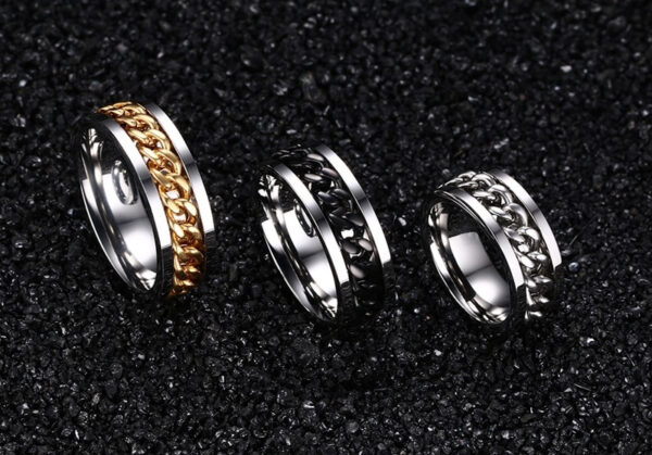 Men's Chain Decor Ring - Image 4