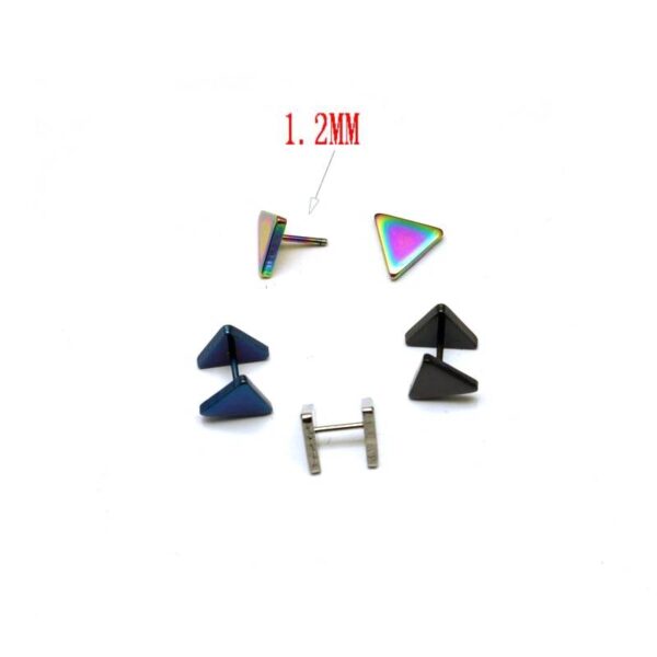 Men's Triangle Shaped Stud Earrings - Image 6