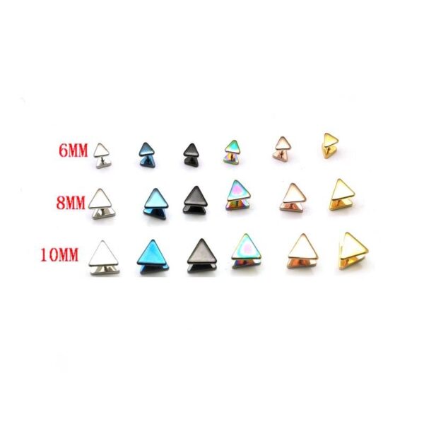 Men's Triangle Shaped Stud Earrings - Image 3