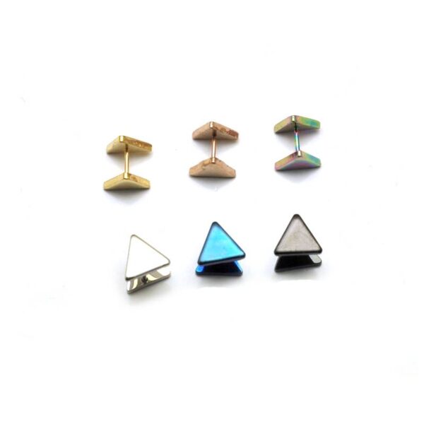 Men's Triangle Shaped Stud Earrings - Image 4