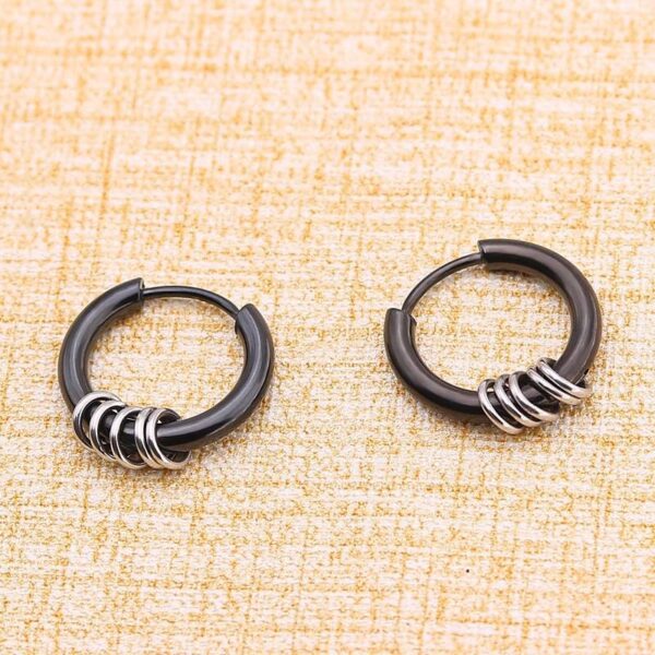 Men's Round Shaped Stainless Steel Stud Earring - Image 4