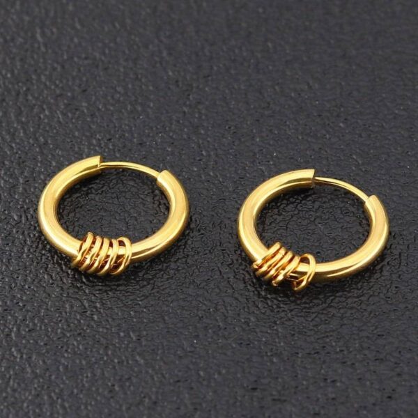 Men's Round Shaped Stainless Steel Stud Earring - Image 5