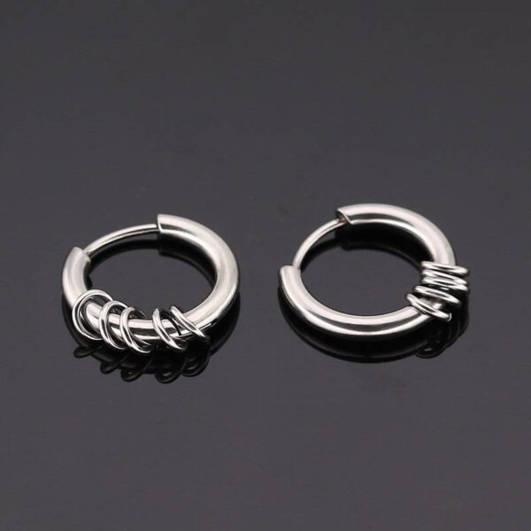 Men's Round Shaped Stainless Steel Stud Earring - Image 3