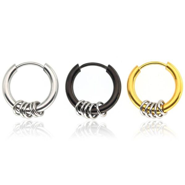 Men's Round Shaped Stainless Steel Stud Earring