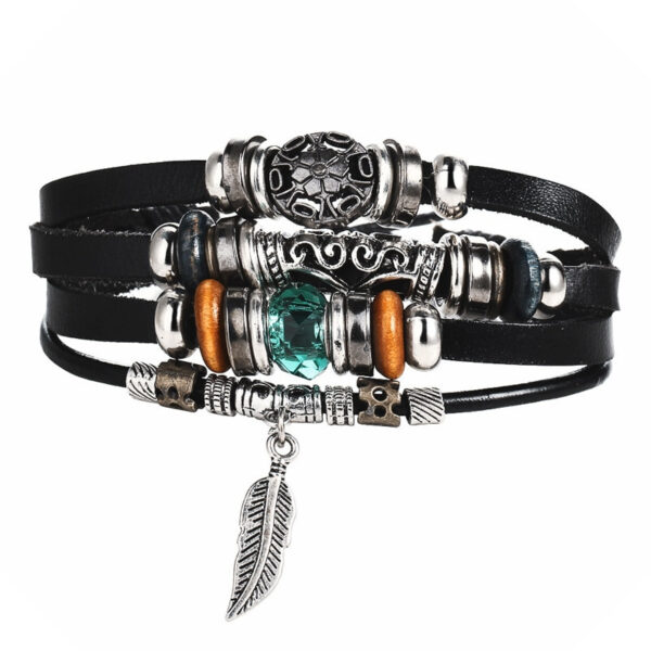 Boho Style Multilayer Leather Men's Bracelet - Image 5