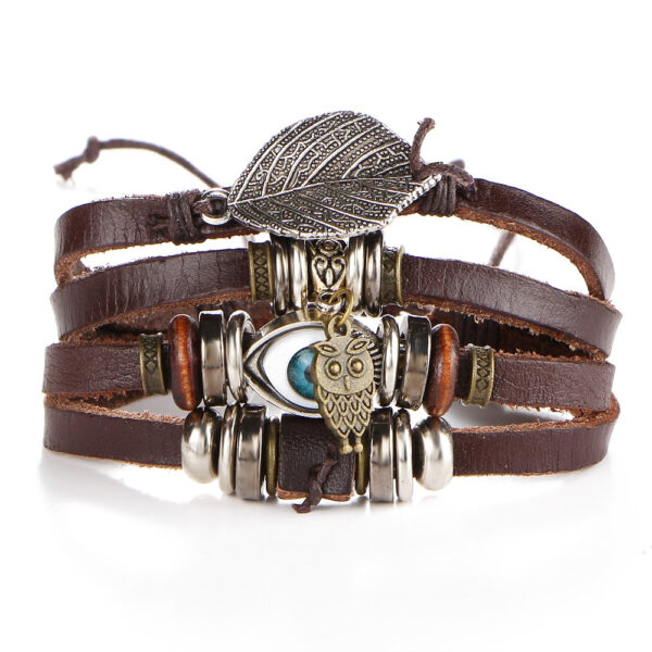 Boho Style Multilayer Leather Men's Bracelet - Image 4