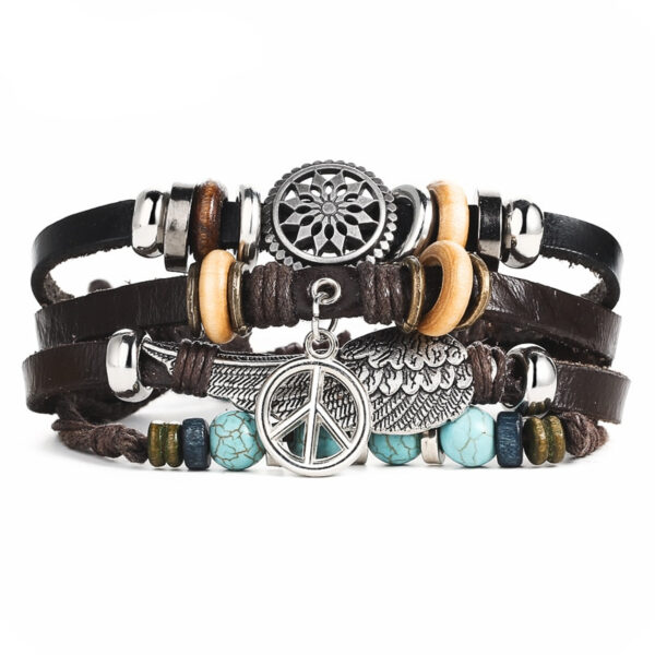 Boho Style Multilayer Leather Men's Bracelet - Image 7