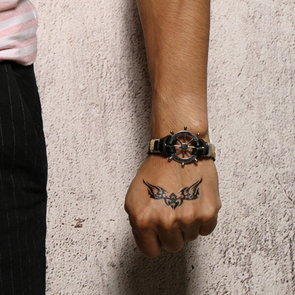 Rudder Shaped Men's Leather Bracelet - Image 7
