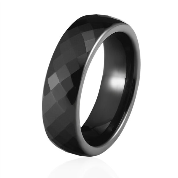 Unisex Multi-faceted Ceramic Ring - Image 3