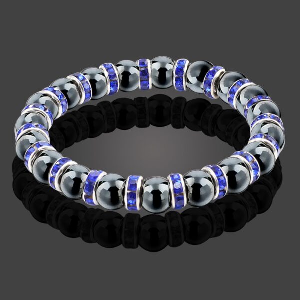 Natural Hematite and Crystald Beaded Bracelet - Image 3