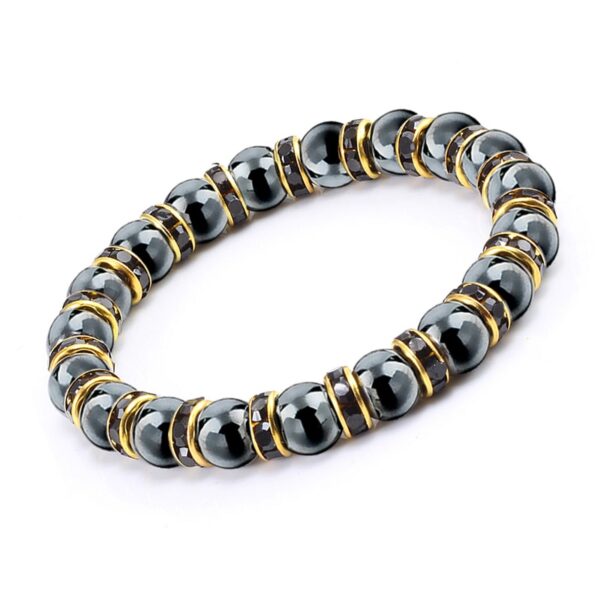 Natural Hematite and Crystald Beaded Bracelet - Image 6