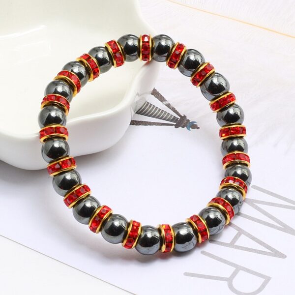Natural Hematite and Crystald Beaded Bracelet - Image 5