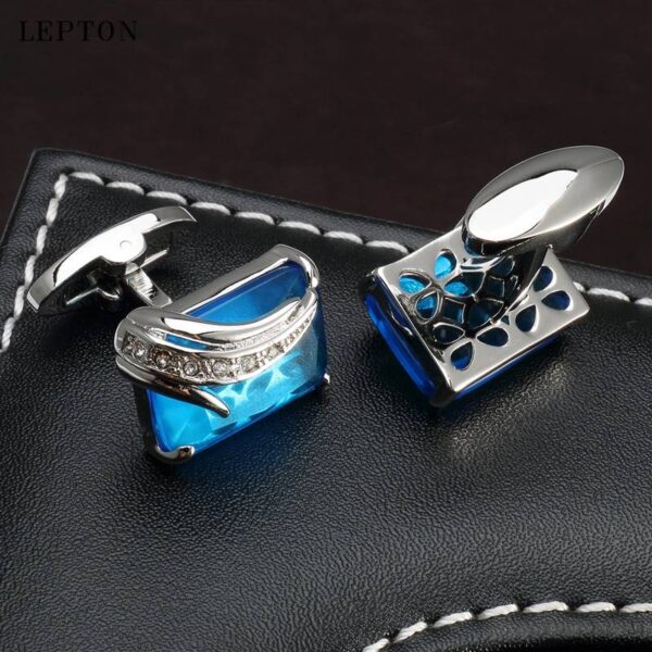 Luxurious Square Crystal Cufflinks for Men - Image 6