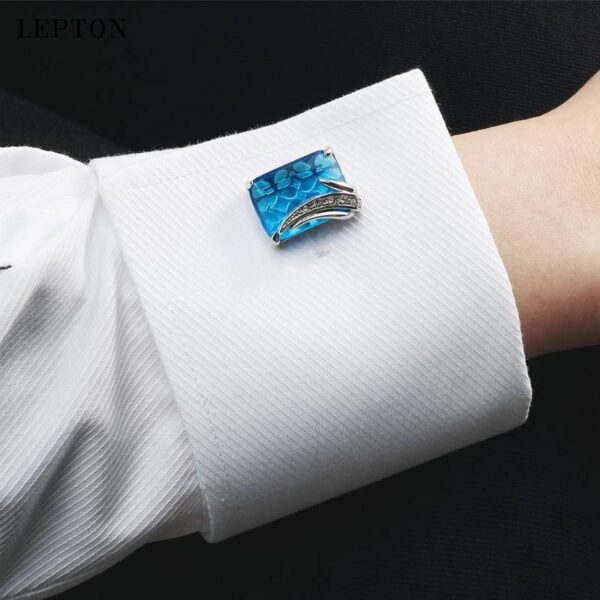 Luxurious Square Crystal Cufflinks for Men - Image 7