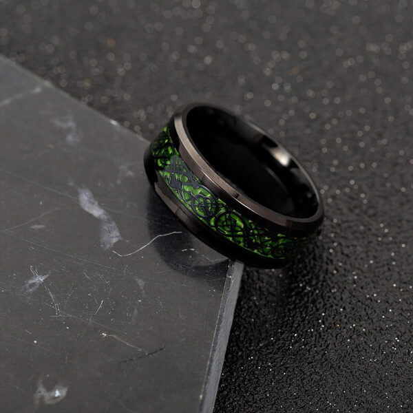 Black Celtic Pattern Men's Ring - Image 6
