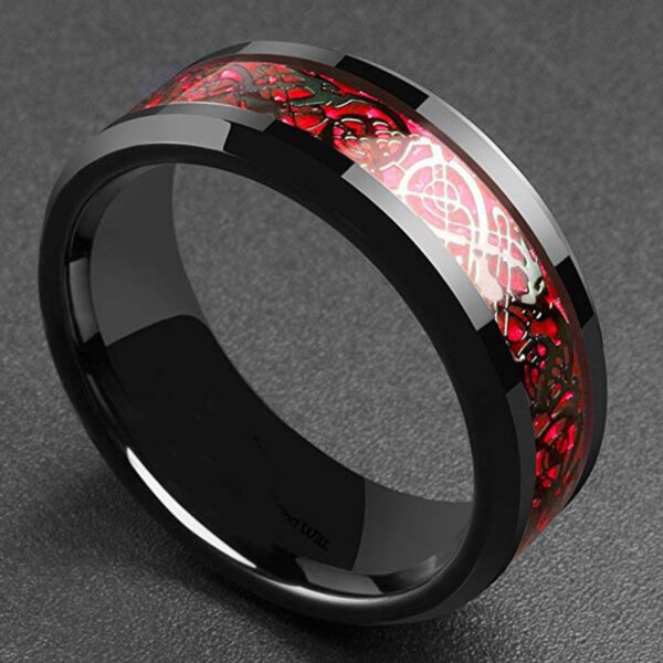 Black Celtic Pattern Men's Ring - Image 3