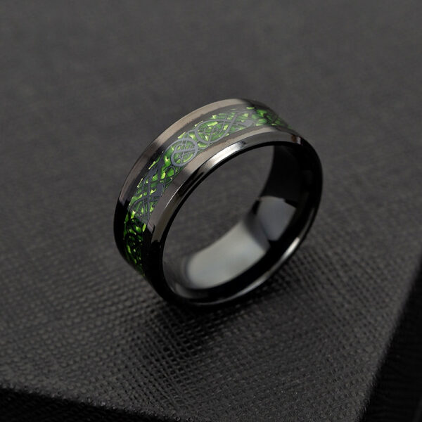 Black Celtic Pattern Men's Ring - Image 7