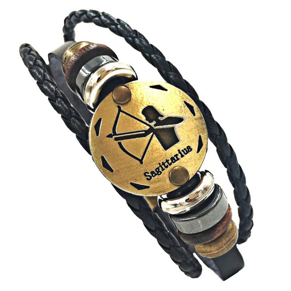 Fashion Zodiacal Leather Unisex Bracelet