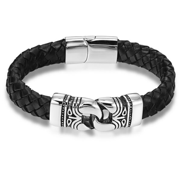 Leather Bracelets for Men with Nordic Decor - Image 7