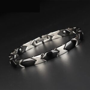 Ceramic and Stainless Steel Rhombus Bracelet