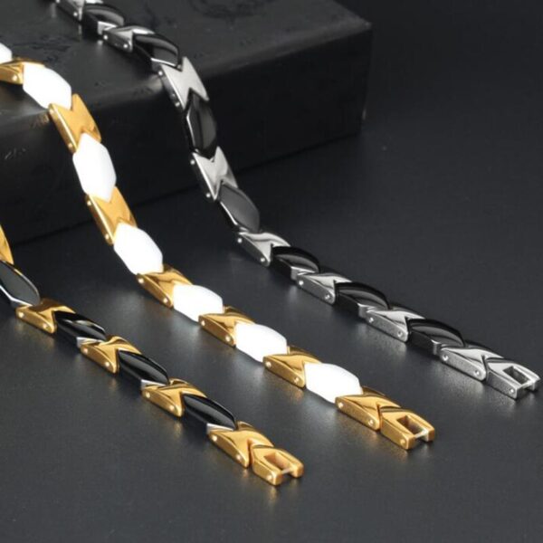 Ceramic and Stainless Steel Rhombus Bracelet - Image 3