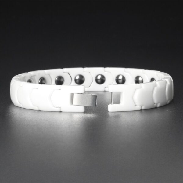 Men's Laconic Design Ceramic Magnetic Bracelet - Image 7