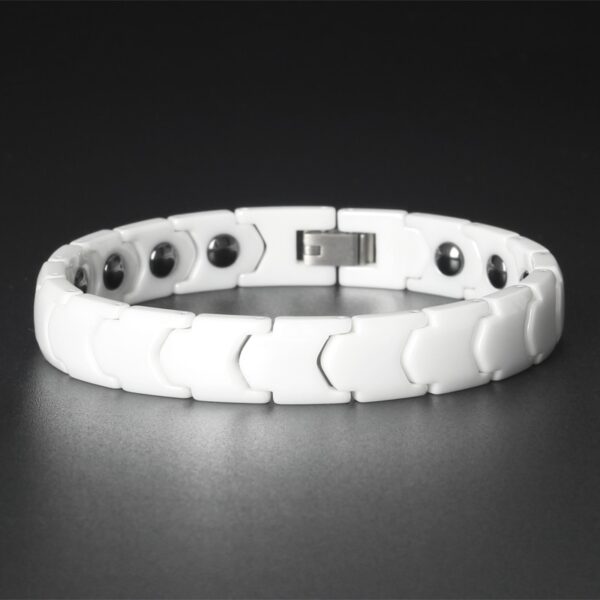 Men's Laconic Design Ceramic Magnetic Bracelet - Image 5