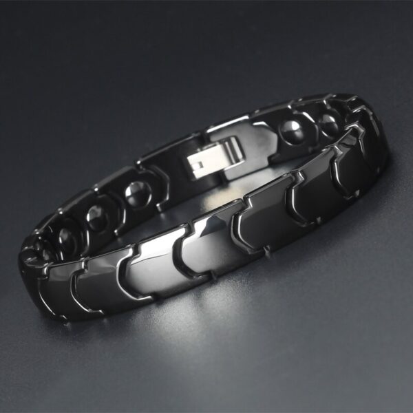 Men's Laconic Design Ceramic Magnetic Bracelet - Image 3