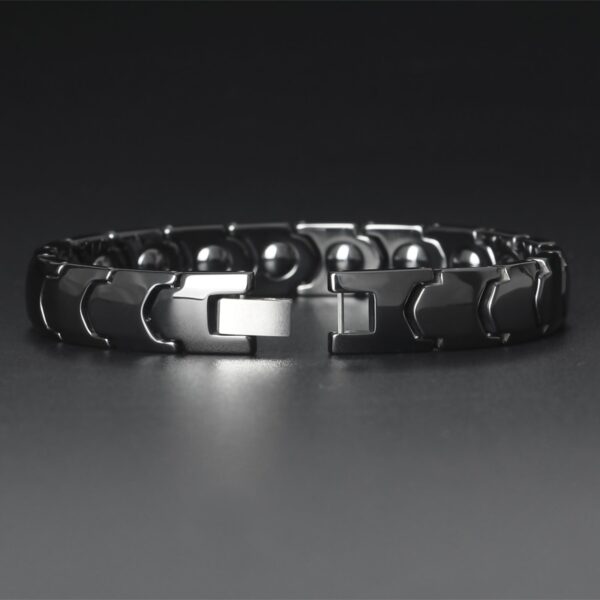 Men's Laconic Design Ceramic Magnetic Bracelet - Image 4