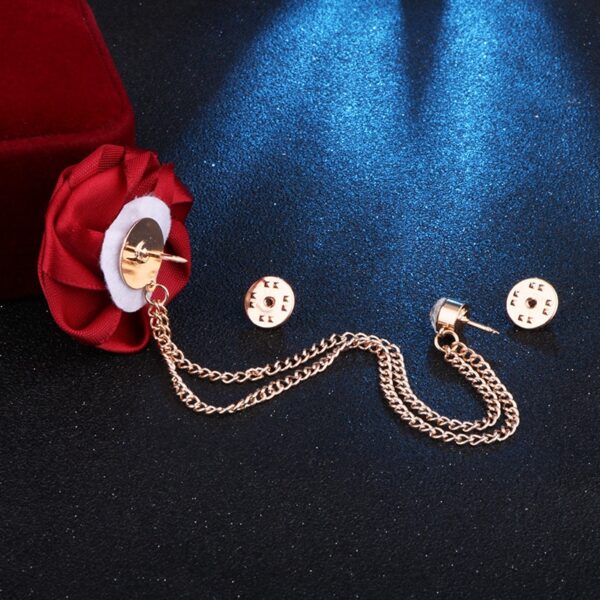 Colorful Rose Flower Lapel Pin with Chains - Image 7