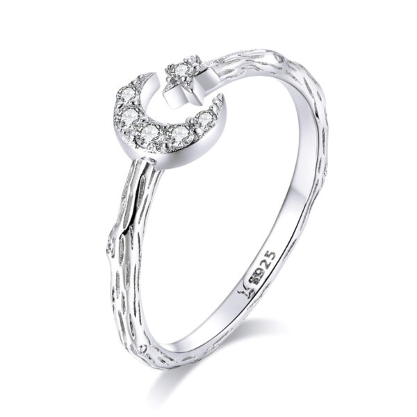 Women's Elegant Thin Silver Ring with Zirconia - Image 2