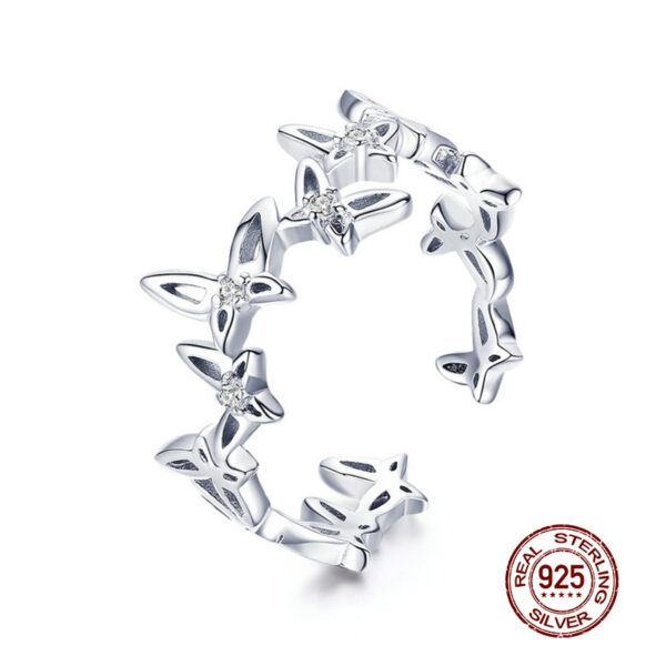 Women's Elegant Thin Silver Ring with Zirconia - Image 6