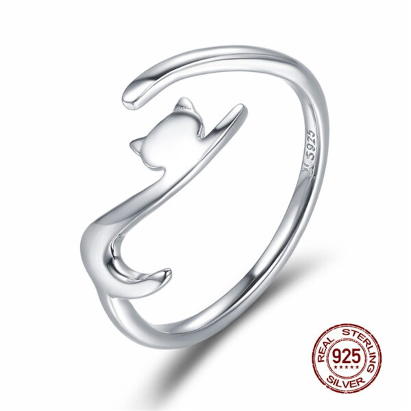 Women's Elegant Thin Silver Ring with Zirconia - Image 8