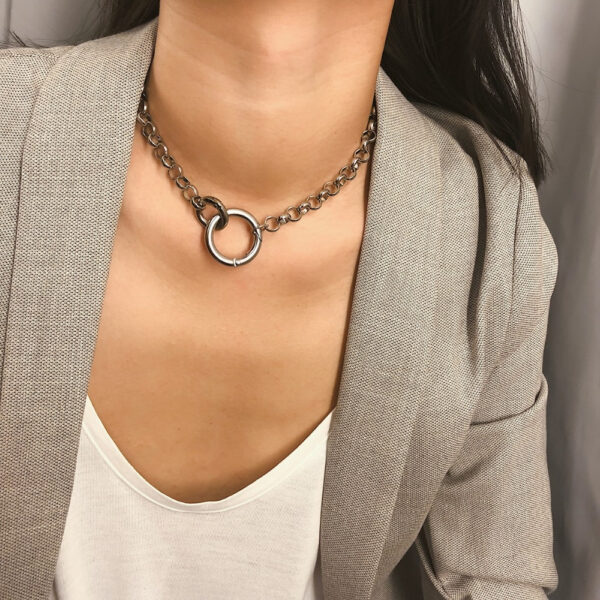 Choker Necklaces with Circle Shaped Pendants - Image 3