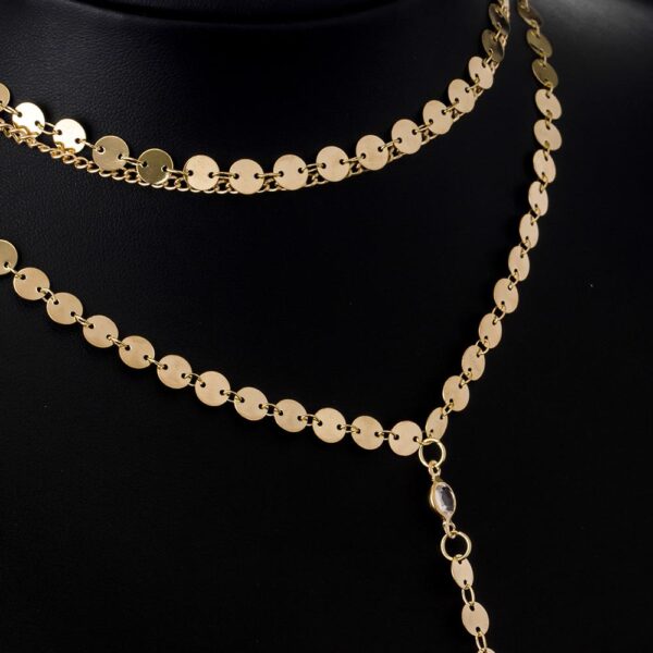 Women's Layered Gold Plated Necklace - Image 4