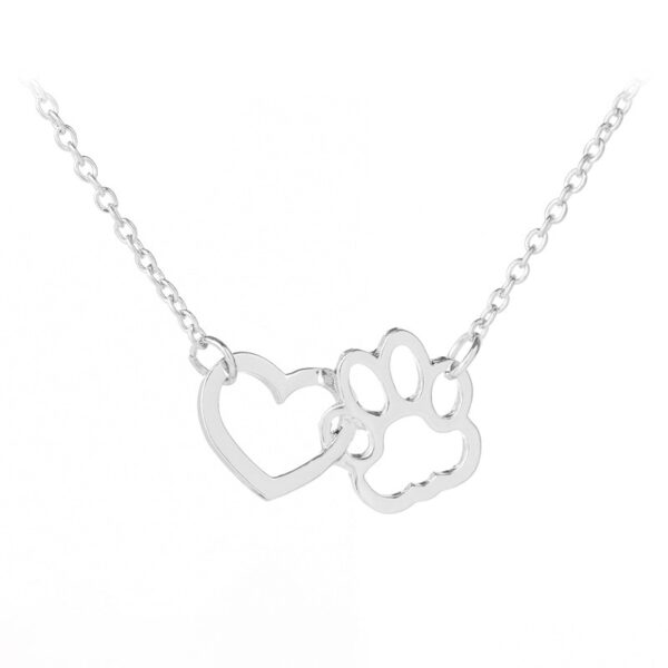 Pet Paw and Heart Shaped Pendant Necklace - Image 7