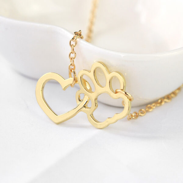 Pet Paw and Heart Shaped Pendant Necklace - Image 5
