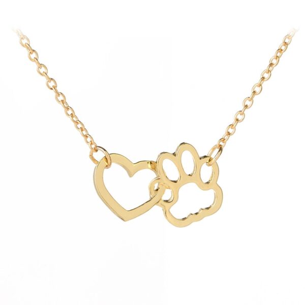 Pet Paw and Heart Shaped Pendant Necklace - Image 6