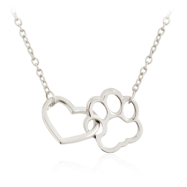 Dog Paw & Heart Pendant Necklace - Image 4