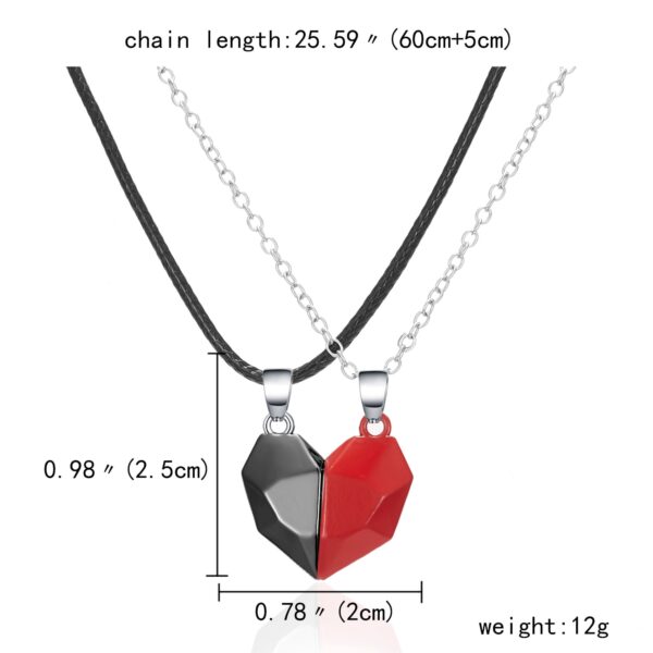 Magnetic Heart Couple Necklace - Image 8