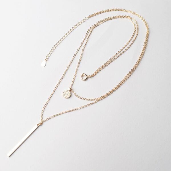 925 Sterling Silver Double Layer Necklace - Image 5