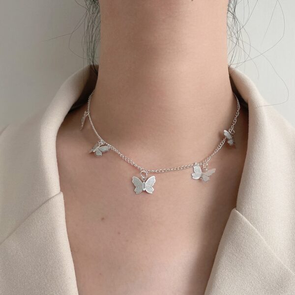 Gold Chain Butterfly Pendant Choker for Women - Image 7