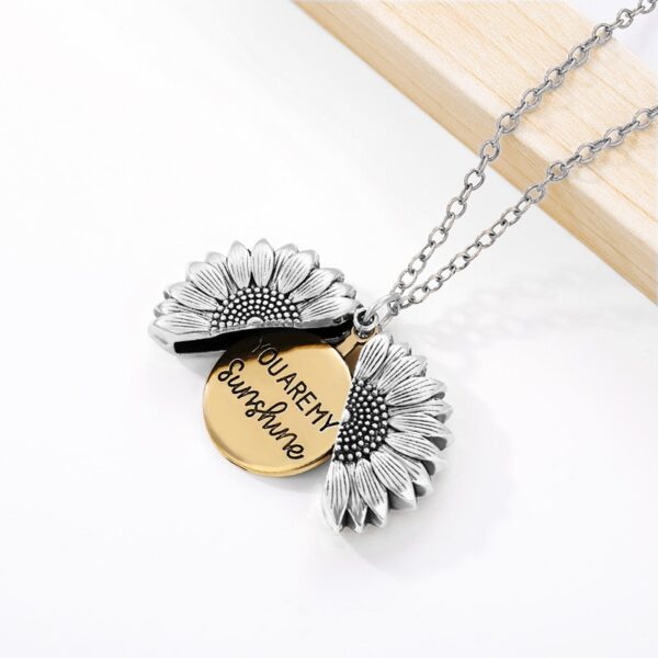 Women's Sunflower Locket Necklace - Image 5