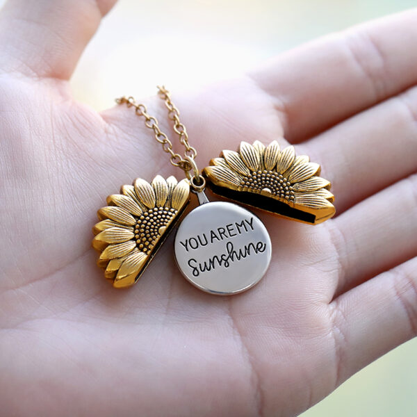 Women's Sunflower Locket Necklace