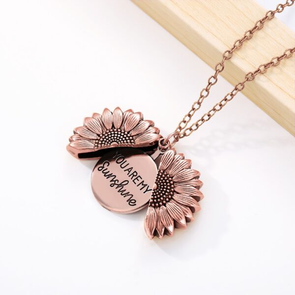 Women's Sunflower Locket Necklace - Image 6