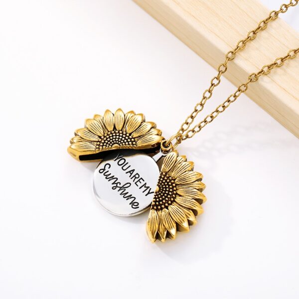 Women's Sunflower Locket Necklace - Image 4