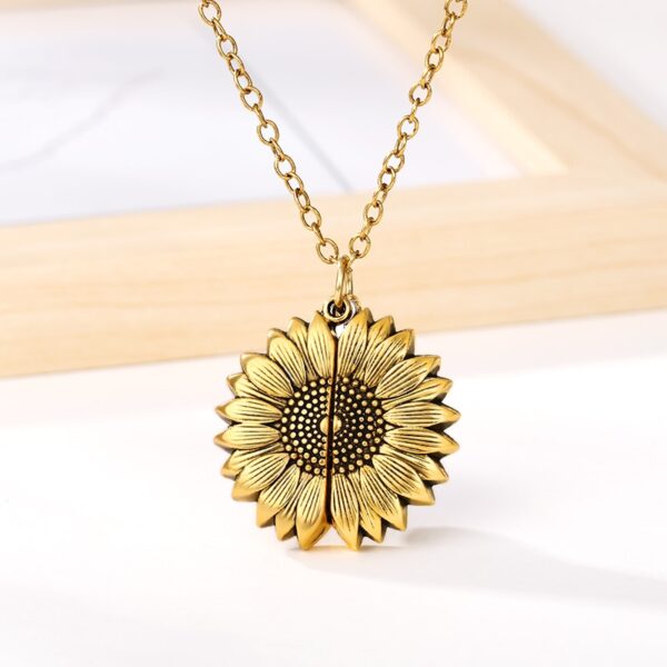 Women's Sunflower Locket Necklace - Image 3